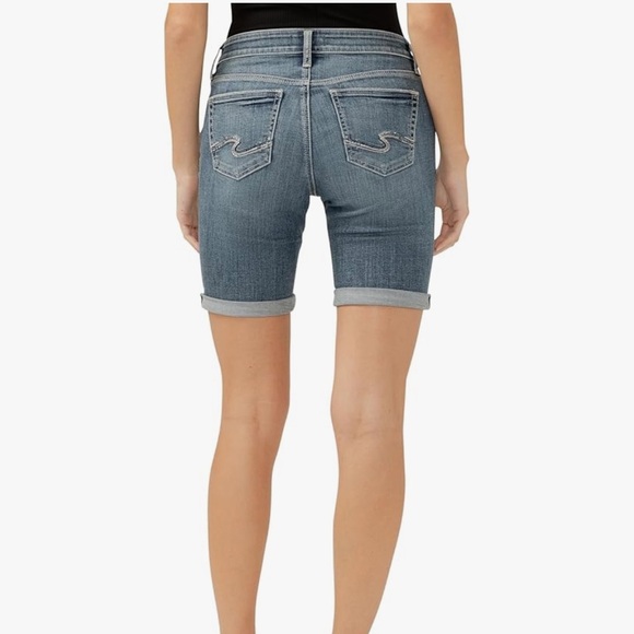 Silver Elyse Bermuda Shorts Size 28 - Picture 2 of 15